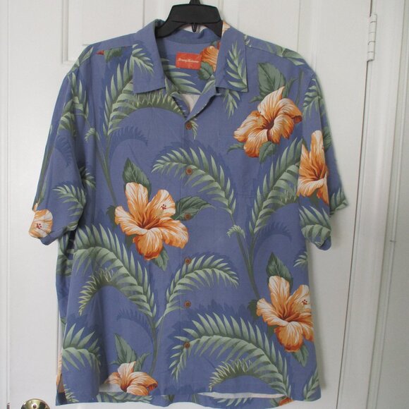 Tommy Bahama Mens S/S Blue Silk Casual Hawaiian Shirt - Size XL - Picture 3 of 3